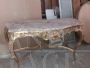 Tavolo console Regency con piano in marmo rosa