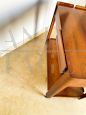 Tavolino carrello vintage in legno di noce con due cassetti, anni '70