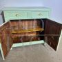 Piccola credenza liberty provenzale laccata verde, primi '900
