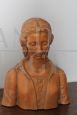 Scultura liberty con busto di nobildonna in terracotta, Toscana anni '20                            