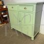 Piccola credenza liberty provenzale laccata verde, primi '900                            