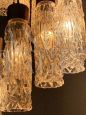 Lampadario design con 12 bicchieri in vetro di Murano, anni '70