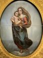 Dipinto antico con Madonna di San Sisto, olio su rame dell'800                            