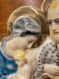 Antica placca con Sacra Famiglia in maiolica di Mica Sesto fiorentino, 1940