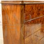 Comò Biedermeier antico in radica di noce con piano a ribalta