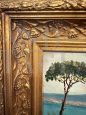 Coppia di dipinti antichi di fine '800 con paesaggi marini napoletani                            