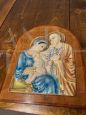 Antica placca con Sacra Famiglia in maiolica di Mica Sesto fiorentino, 1940