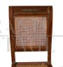 Gruppo di quattro sedie antiche in massello di mogano con innesti in bronzo