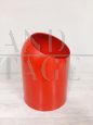 Cestino contenitore Gedy design di Makio Hasuike in plastica rossa, anni '70                            