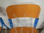 Coppia sedie scolastiche vintage blu anni '80