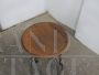 Sgabello industriale girevole in legno e ferro a 4 piedi, 1960                            