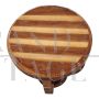Tavolino rotondo da salotto in stile Art Déco in legno a fasce