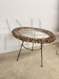Raro tavolino Bonacina in bamboo, vetro e ferro, anni '50