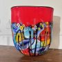 Vaso in vetro di Murano con Murrine Millefiori                            