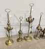 Set di 5 lucerne antiche in bronzo dorato                            