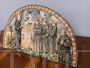 Placca antica in maiolica raffigurante San Francesco d'Assisi, dei primi del '900                            