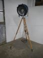 Faro puntatore navale vintage USA con treppiedi in legno