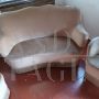 Salottino anni '50, divano e poltrone in velluto beige