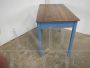 Tavolo da cucina vintage in legno laccato azzurro, anni '50