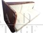 Divano letto contenitore post art déco in legno, anni '40                            