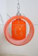 Lampada a sospensione in vetro di Murano arancione, space age Italiano anni '60