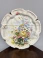 Grande piatto antico in maiolica Nove Bassano con decoro floreale                            