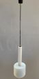 Lampada pendente in vetro di Murano bianco attribuita a Venini