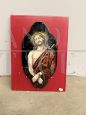 Antica placca in porcellana Limoges con Cristo dipinto a smalto, metà '800                            