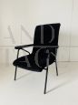 Vintage black velvet armchair from the 60s