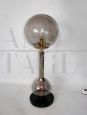 Lampada da tavolo modernista anni '70 in vetro fumé                            
