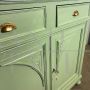 Piccola credenza liberty provenzale laccata verde, primi '900                            