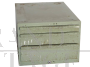 Cassettiera industriale in ferro grigio, anni '70