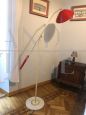 Lampada da terra Stilnovo rossa con snodo, anni '50                            