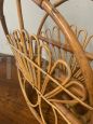 Porta riviste rotondo vintage design in bamboo anni '60