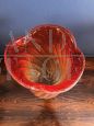 Vaso Barovier & Toso in vetro di Murano rosso e arancione, Italia anni '50                            