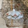 Lampada a sospensione vintage Jugoslava in vetro decorato, anni '80                            