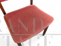 Set di 6 sedie vintage in mogano e velluto rosso, anni '60