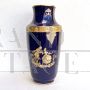 Vaso Limoges blu cobalto con decori oro zecchino, Francia metà XX secolo                            