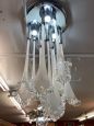 Lampadario Venini anni '70 in vetro Murano a calle