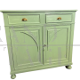 Piccola credenza liberty provenzale laccata verde, primi '900                            