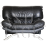 Poltrona design di Nicoletti Salotti per Avanti in pelle nera ed acciaio                            