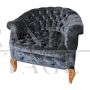 Coppia di poltrone Chesterfield in velluto nero      