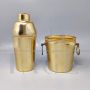 Shaker con secchiello per il ghiaccio in alluminio dorato, Italia anni '60                            
