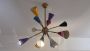Lampadario in stile Sputnik Stilnovo con coni multicolore