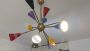 Lampadario in stile Sputnik Stilnovo con coni multicolore