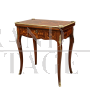 Tavolino da gioco scrittoio antico Napoleone III intarsiato                            