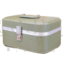 Valigetta beauty case vintage verde con combinazione, anni '60                           