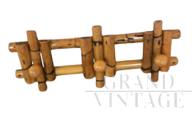 Appendino vintage in bamboo anni '60 con tre ganci                            