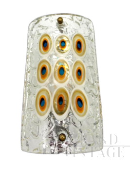 Applique vintage in vetro di Murano con Murrine attribuita a I3, anni '70                            