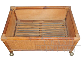 Carrello portavasi in vimini anni '60